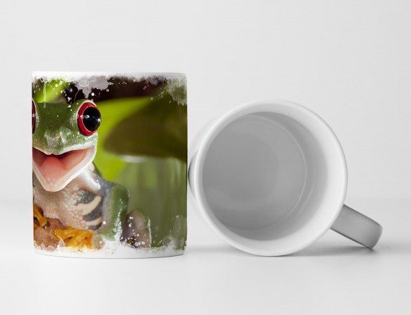 Paul Sinus Art Tasse Geschenk Tierfotografie – Fröhlicher Rotaugenlaubfrosch