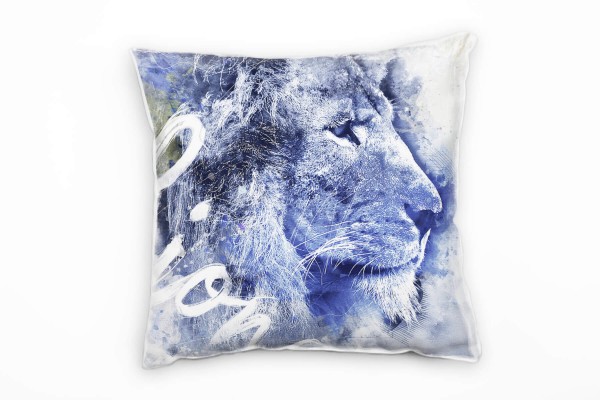 Paul Sinus Art Lion III Deko Kissen Bezug 40x40cm für Couch Sofa Lounge Zierkissen