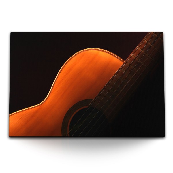 Paul Sinus Art 120x80cm Wandbild auf Leinwand Gitarre Kunstvoll Klassisch Musik Fotokunst Saiten