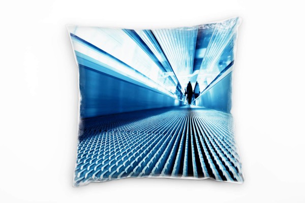 Paul Sinus Art Urban und City, blau, Bewegung, futuristisch Deko Kissen 40x40cm für Couch Sofa Lounge Zierkissen