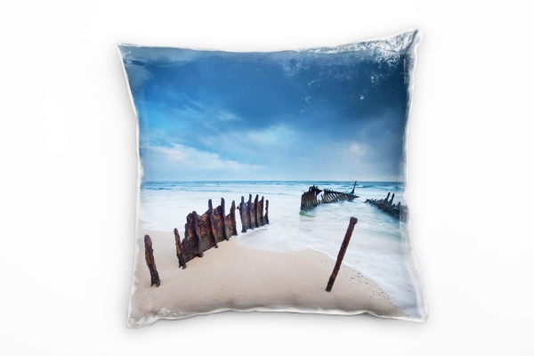 Paul Sinus Art Meer, blau, Frack am australischen Strand Deko Kissen 40x40cm für Couch Sofa Lounge Zierkissen