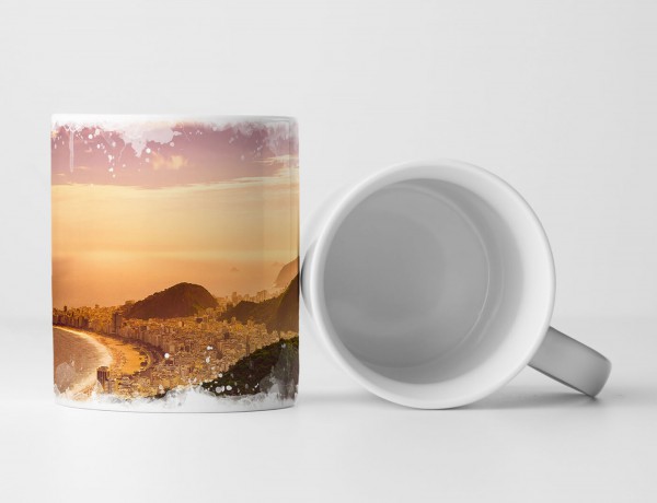 Paul Sinus Art Tasse Geschenk Landschaftsfotografie – Copacabana Strand bei Sonnenaufgang Brasilien