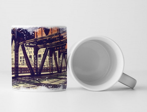 Paul Sinus Art Tasse Geschenk Urbane Fotografie – Brückengeländer in Chicago