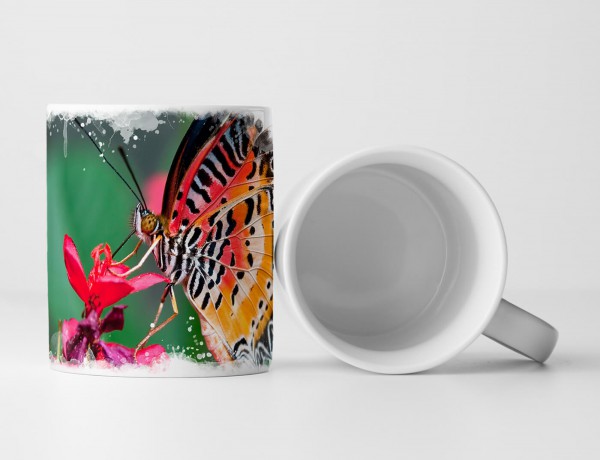 Paul Sinus Art Tasse Geschenk Tierfotografie – Farbenfroher Schmetterling