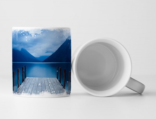 Paul Sinus Art Tasse Geschenk Landschaftsfotografie – Einsamer Steg am See