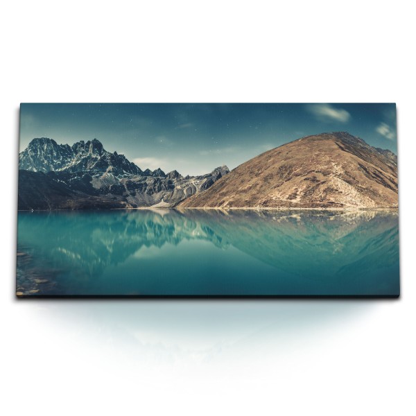 Kunstdruck Bilder 120x60cm Gokyo Lake Nepal Himalaya Berge Sternenhimmel