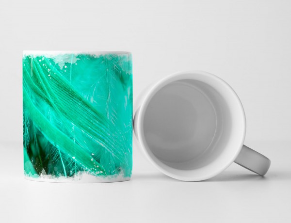 Paul Sinus Art Tasse Geschenk Künstlerische Fotografie – Grüne Federn