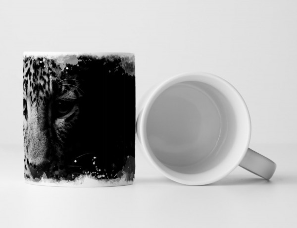 Paul Sinus Art Tasse Geschenk Tierfotografie – Weißer Leopardenkopf