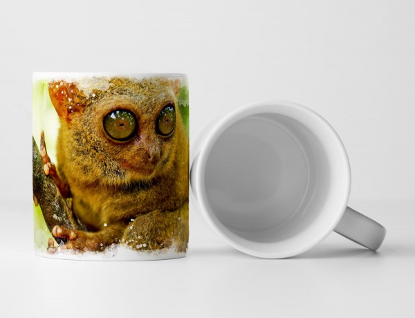 Paul Sinus Art Tasse Geschenk Tierfotografie – Koboldmaki aus Bohol Philippinen