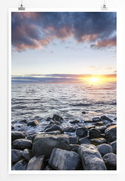 Paul Sinus Art Landschaftsfotografie 60x90cm Poster Sonnenaufgang am Kimmeridge Strand Dorset UK