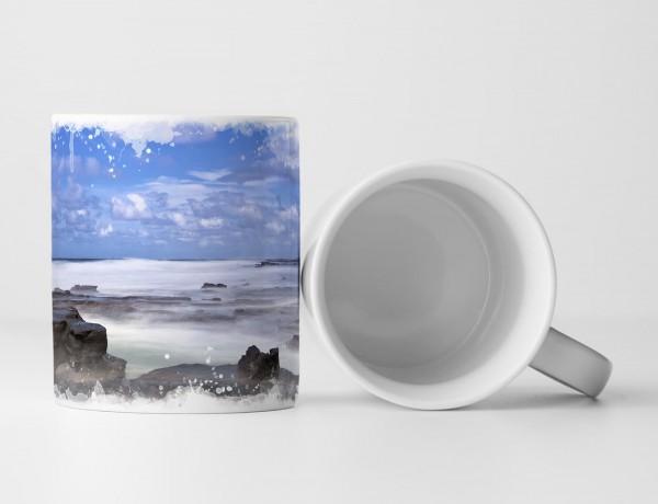 Paul Sinus Art Tasse Geschenk Landschaftsfotografie – Ruhiger Strand bei Nebel und Sonne