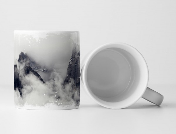 Paul Sinus Art Tasse Geschenk Naturfotografie – Hochgebirge mit Wolken