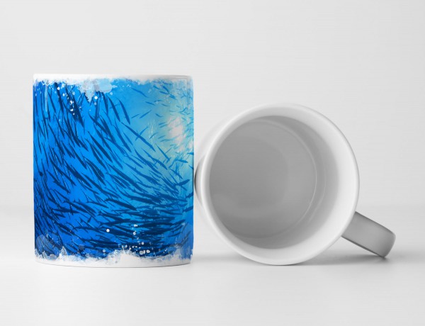 Paul Sinus Art Tasse Geschenk Unterwasserfotografie – Fischschwarm