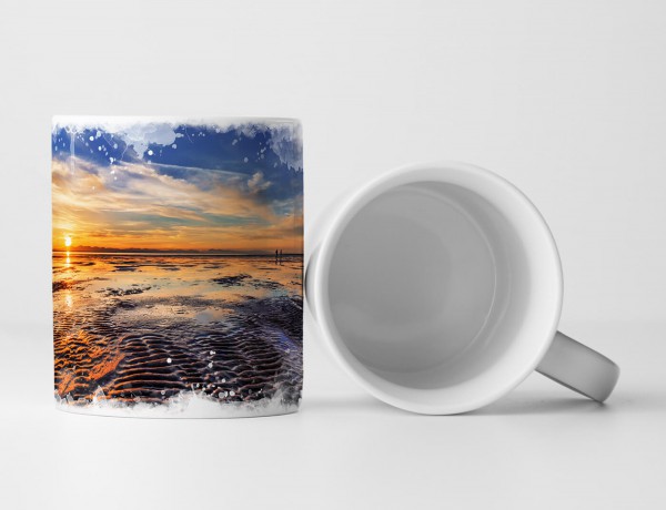 Paul Sinus Art Tasse Geschenk Landschaftsfotografie – Ebbe bei Sonnenuntergang