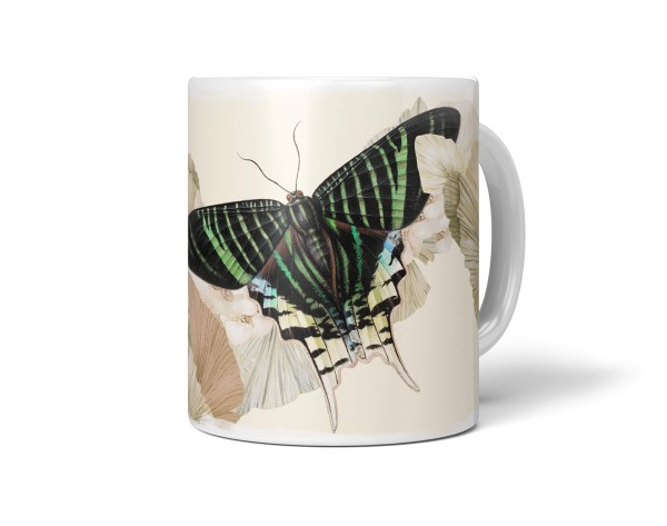 Paul Sinus Art Dekorative Tasse mit schönem Motiv Schmetterling Exotisch Pastelltöne Vintage Einzigartig