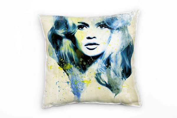 Paul Sinus Art Brigitte Bardot VII Deko Kissen Bezug 40x40cm für Couch Sofa Lounge Zierkissen