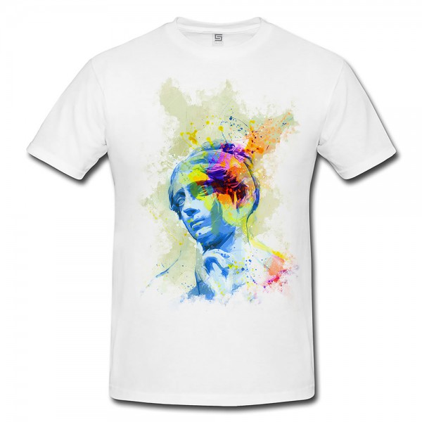 Paul Sinus Art Griechische Statue III Herren T- Shirt , Stylisch aus Paul Sinus Aquarell Color