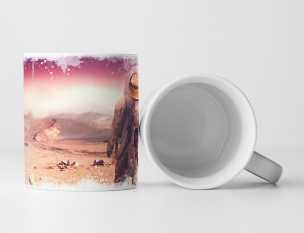 Paul Sinus Art Tasse Geschenk Astronaut in Mondlandschaft