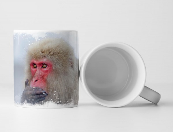 Paul Sinus Art Tasse Geschenk Affe Hand vor dem Mund – Tierfotografie