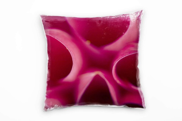 Paul Sinus Art Macro, Blumen, Blütenblätter, pink Deko Kissen 40x40cm für Couch Sofa Lounge Zierkissen