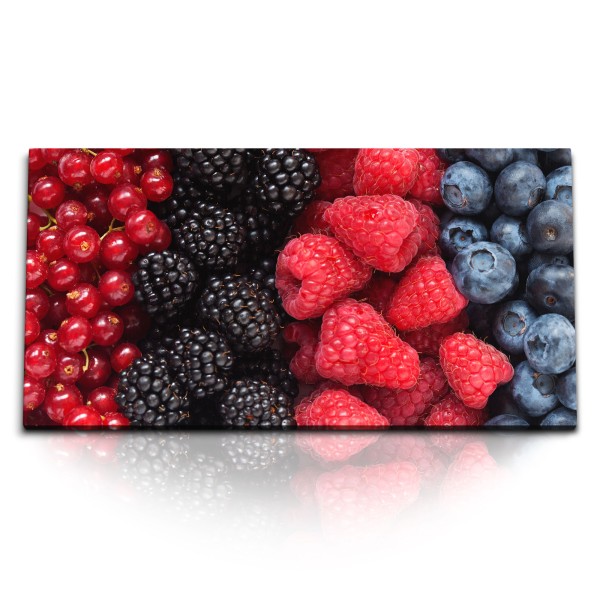 Paul Sinus Art Kunstdruck Bilder 120x60cm Früchte Himbeeren Blaubeeren Brombeeren Küche