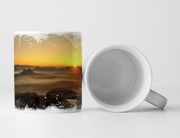 Paul Sinus Art Tasse Geschenk Landschaftsfotografie – Sonnenaufgang in einer Sandsteinlandschaft