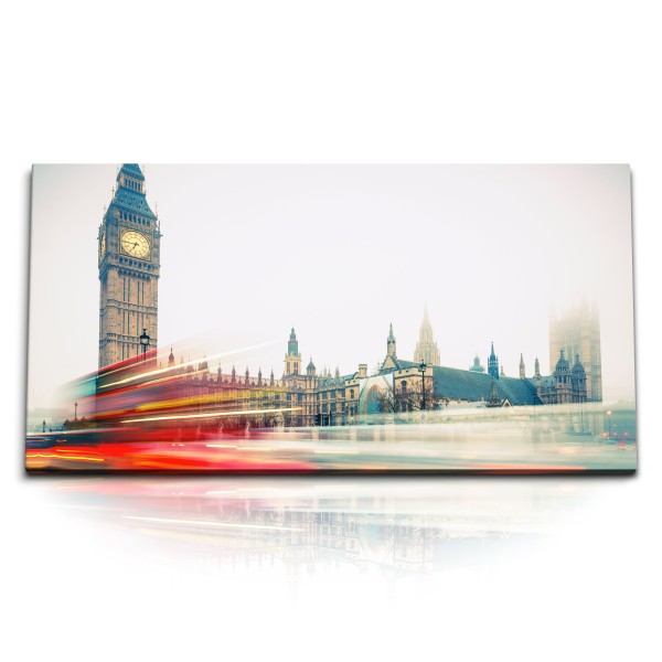 Paul Sinus Art Kunstdruck Bilder 120x60cm Big Ben London Altstadt Historisch Kunstvoll