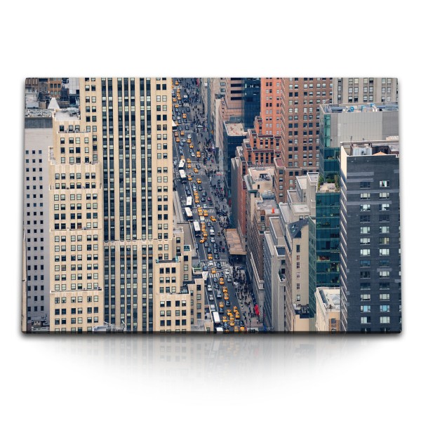 Paul Sinus Art 120x80cm Wandbild auf Leinwand New York Hochhäuser Großstadt USA Wolkenkratzer