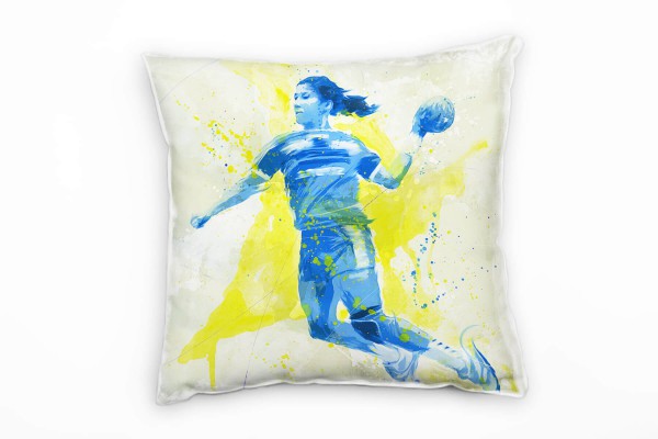 Paul Sinus Art Handball I Deko Kissen Bezug 40x40cm für Couch Sofa Lounge Zierkissen