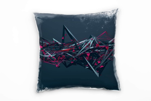 Paul Sinus Art Abstrakt, dreidimensional, chaotische Struktur, grau Deko Kissen 40x40cm für Couch Sofa Lounge Zierk