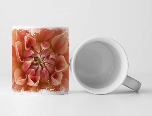 Paul Sinus Art Tasse Geschenk Fotografie – hellrote Dahlie makro