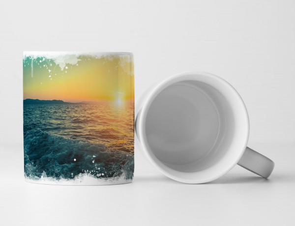 Paul Sinus Art Tasse Geschenk Sonnenuntergang – Segelboot