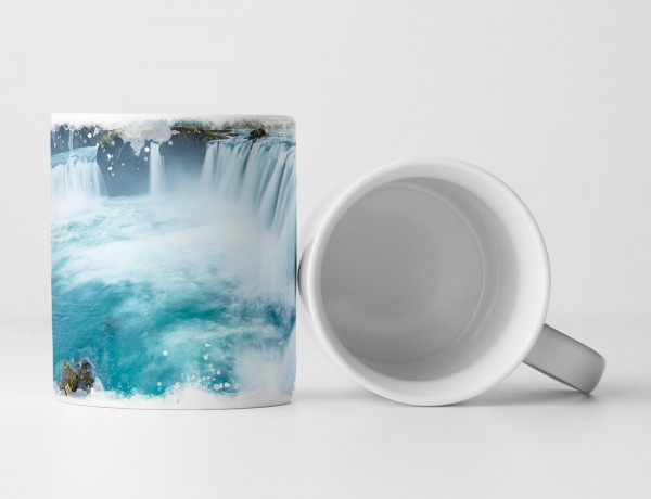 Paul Sinus Art Tasse Geschenk Landschaftsfotografie – Godafoss Wasserfall Island