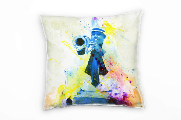 Paul Sinus Art Jazz Player Cuba Deko Kissen Bezug 40x40cm für Couch Sofa Lounge Zierkissen