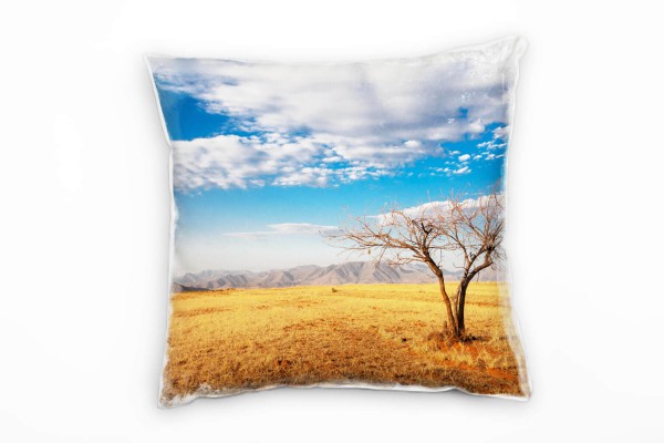 Paul Sinus Art Landschaften, Natur, Berge, bewölkt, blauer Himmel Deko Kissen 40x40cm für Couch Sofa Lounge Zierkis