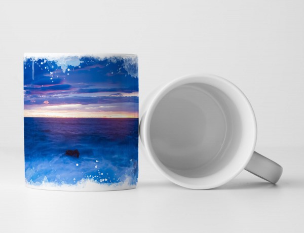 Paul Sinus Art Tasse Geschenk Naturfotografie – Seeblick mit Wolken