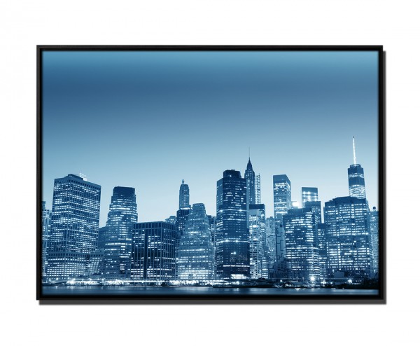 Paul Sinus Art 105x75cm Leinwandbild Petrol Stadt Gebäude New York City Manschetten