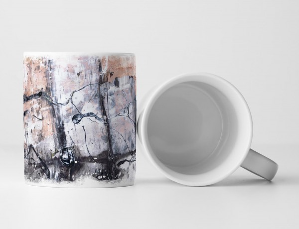 Paul Sinus Art Tasse Geschenk Abstraktion: hell-dunkelgrau, antikweiß, hellperu