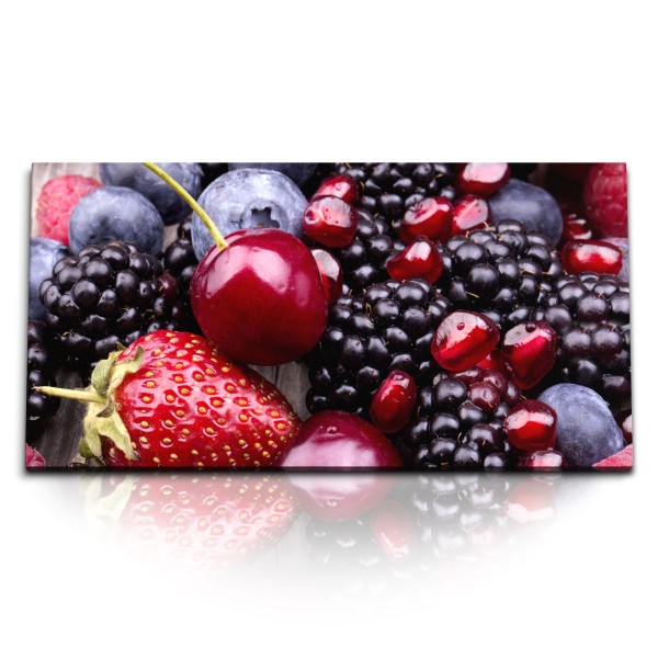 Paul Sinus Art Kunstdruck Bilder 120x60cm Kirschen Himbeeren Erdbären Früchte Küche