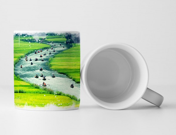 Paul Sinus Art Tasse Geschenk Landschaftsfotografie – Reisfeld und Fluss NinhBinh Vietnam