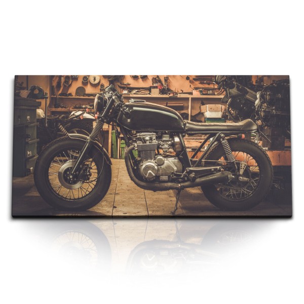 Paul Sinus Art Kunstdruck Bilder 120x60cm Altes Motorrat Bike Werkstatt Garage Vintage