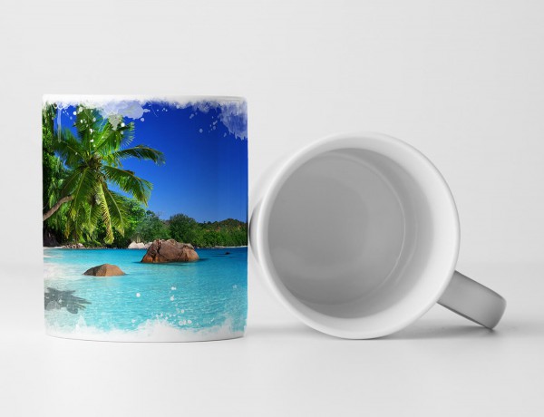 Paul Sinus Art Tasse Geschenk Landschaftsfotografie – Strand auf der Praslin Insel Seychellen