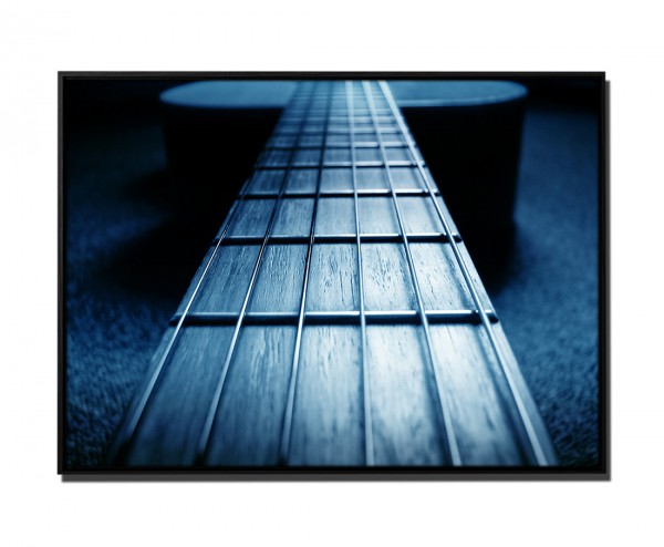 Paul Sinus Art 105x75cm Leinwandbild Petrol Makroaufnahme Gitarrensaiten