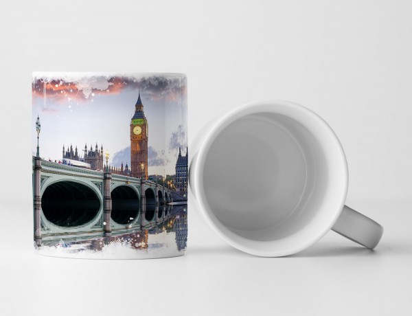 Paul Sinus Art Tasse Geschenk Architekturfotografie – Sonnenaufgang an der Westminster Bridge London UK