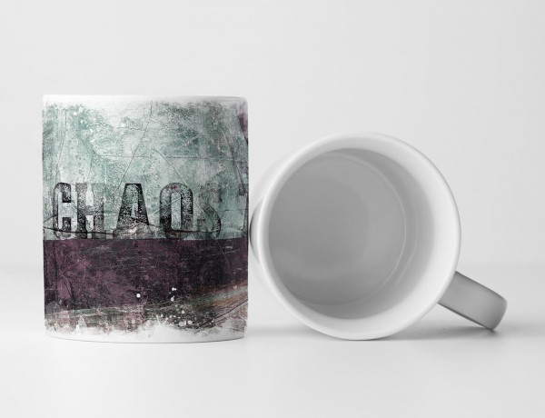 Paul Sinus Art Tasse Geschenk zur Hälfte hellgrau, dann dunkles weinrot + Aufschrift