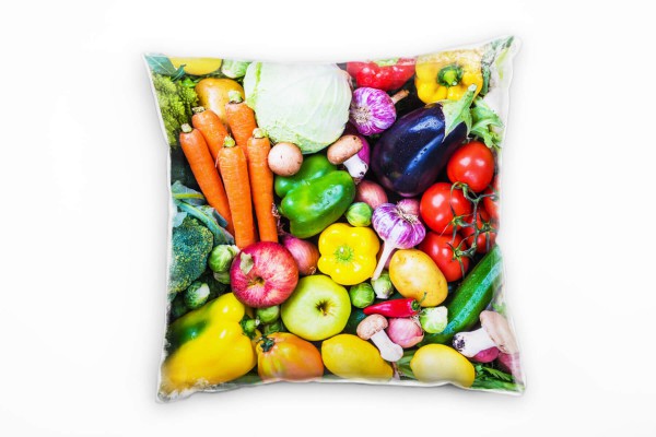 Paul Sinus Art künstlerische Fotografie, Gemüse, Obst, bunt Deko Kissen 40x40cm für Couch Sofa Lounge Zierkissen