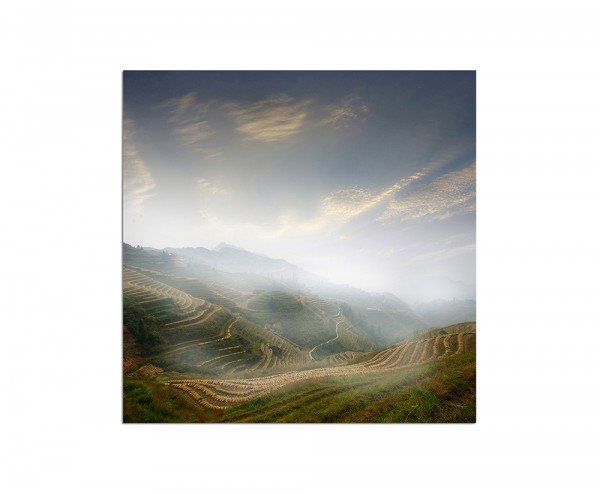 Paul Sinus Art 80x80cm Terrassen China Landschaft Himmel Wolken