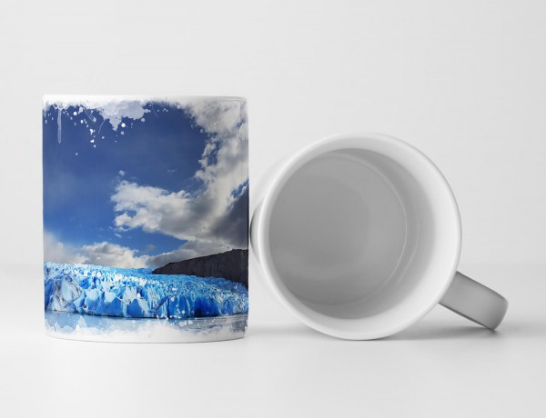 Paul Sinus Art Tasse Geschenk Landschaftsfotografie – See mit grauem Gletscher Pantagonien Chile