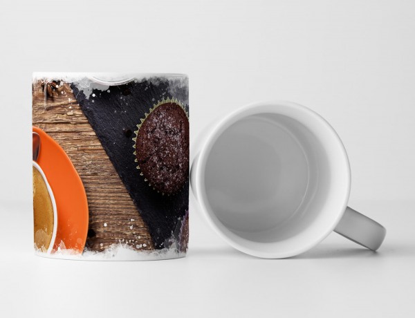 Paul Sinus Art Tasse Geschenk Food-Fotografie – Kaffeetasse mit Muffins