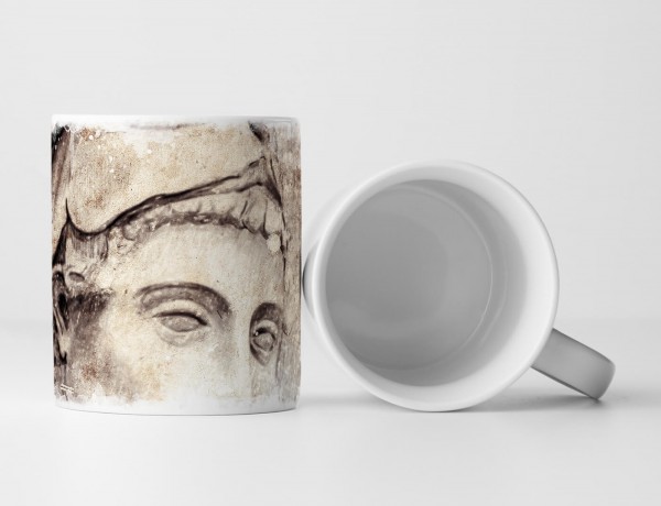 Paul Sinus Art Tasse Geschenk Digitale Zeichnung einer antiken Figur mit Maske